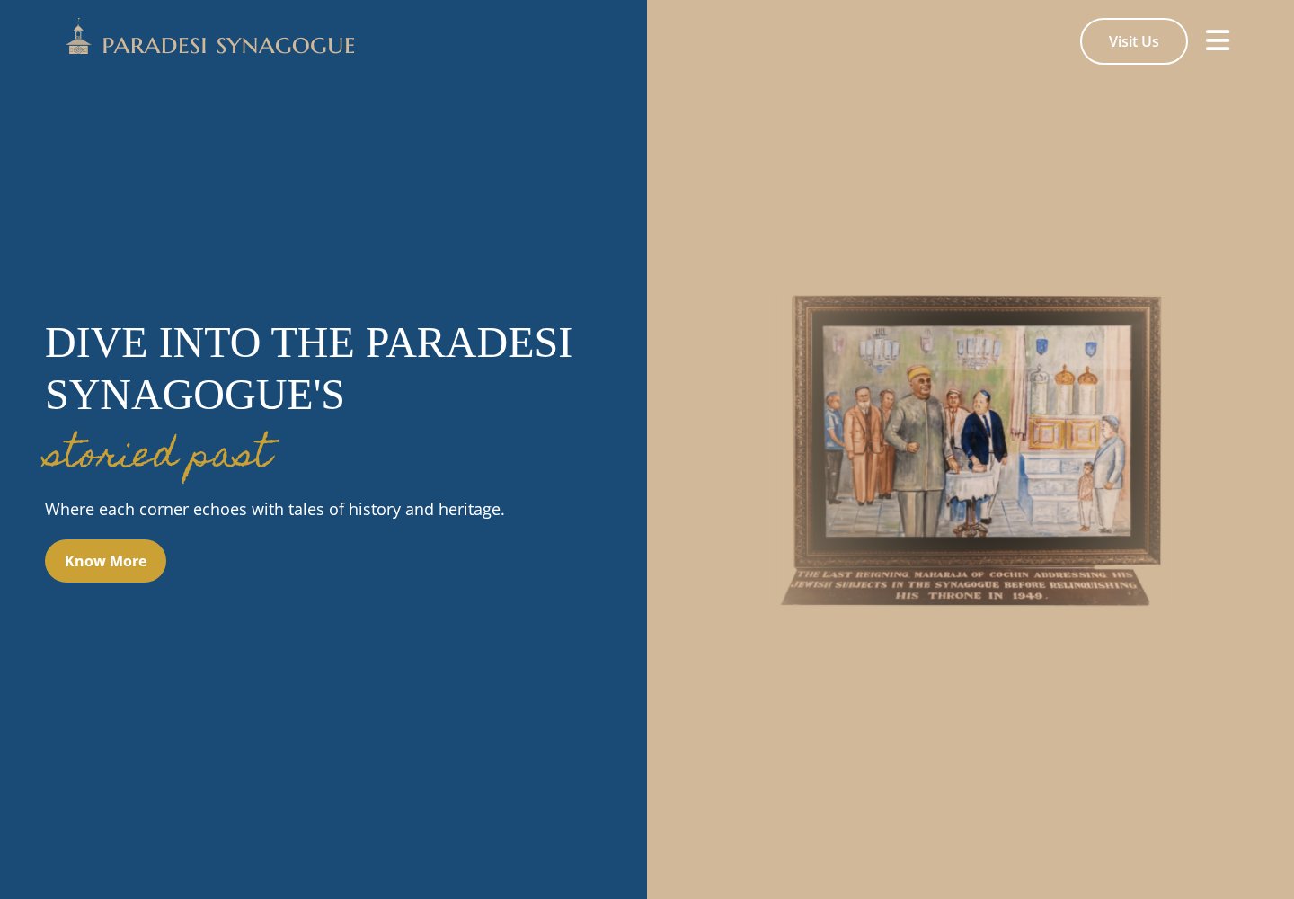 Paradesi Synagogue homepage