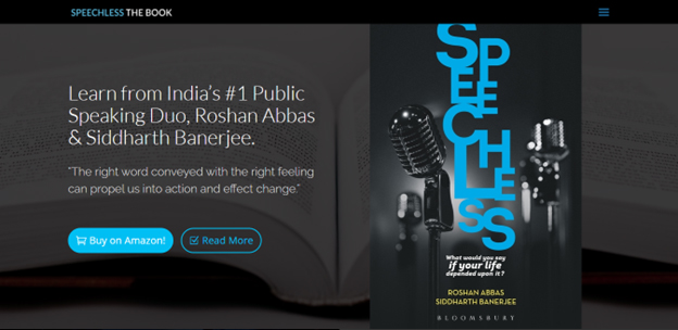 Speechless — the book landing page