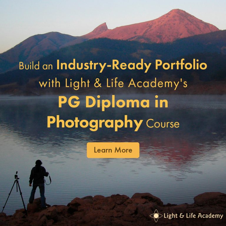 Light & Life Academy ad creative — industry-ready portfolio, lake at dawn