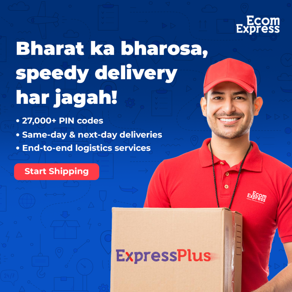 Ecom Express ad — Bharat ka bharosa, speedy delivery har jagah