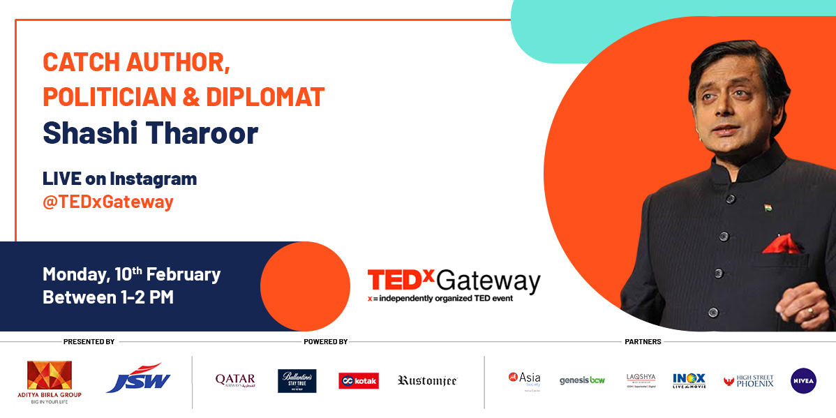 TEDxGateway Shashi Tharoor promo